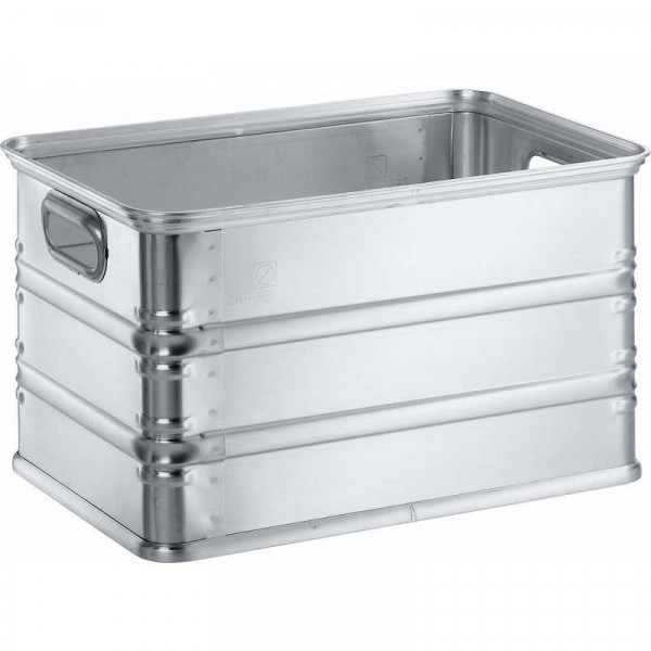 Alu-Kasten K270; 55l; IM: 540x340x300mm Schalengriffe, umlfd.Sicken u.Ecksicken