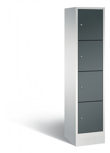 C+P Stahl-Ladeschrank Evolo, H1800xB420xT500mm, 7035/7016