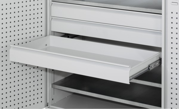 ®RasterPlan Einzelschublade für Großvolumenschrank RAL 7035 H 125 mm.