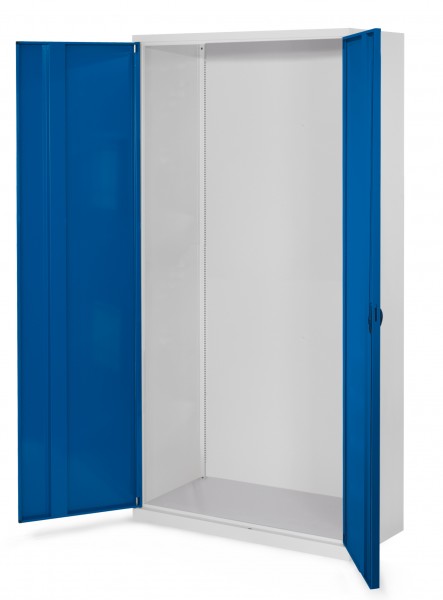 Systemschrank Leergehäuse Serie 500 RAL 7035/5010 H1950 x B1000 x T500 mm Vollblechtüren.