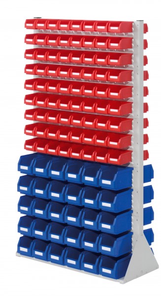 ®RasterPlan Systemeinheit Gr.5 doppelseitig H1790 x B1000 x T430 mm RAL 7035 Modell D51 inklusiv Lagersichtkasten 144 x Größe 7 60 x Größe 6.