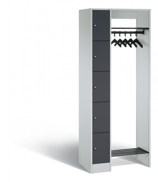 C+P Offene Garderobe, H1950xB740xT480mm, 7035/7016