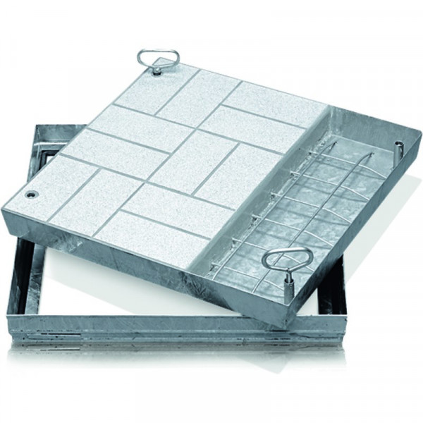 Schachtabdeckung Stahl verzinkt Schachtmaß 600 x 600 mm