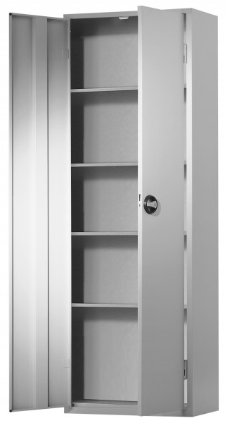 Ordnungsschrank mit Türen Modell 30 1950 x 690 x 285 mm RAL 7035. 4 Fachböden verzinkt.