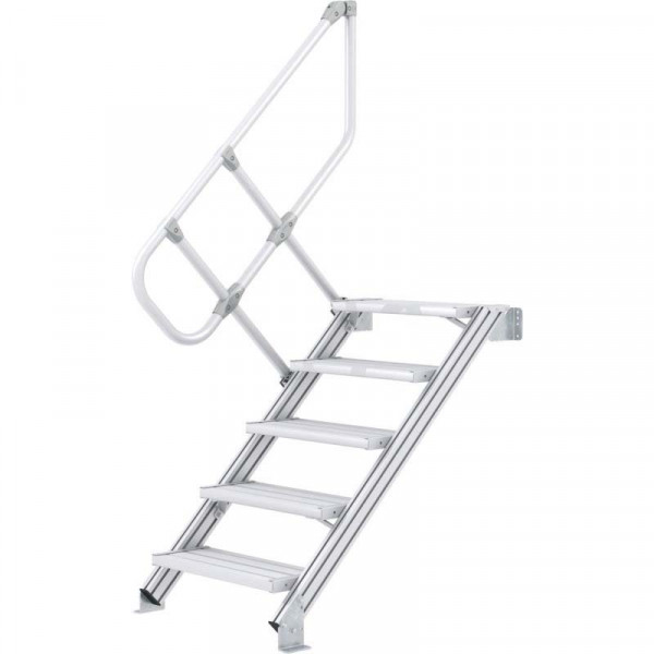 Leichtmetall-Treppe 60° 5 Stufen, 1000 mm breit, Höhe 1,25 m