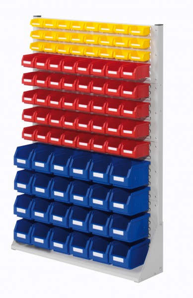 ®RasterPlan Systemeinheit Gr.4 einseitig H1450 x B1000 x T240 mm RAL 7035. Modell 45 inklusiv Lagersichtkasten 24 x Größe 6 40 x Größe 7 24 x Größe 8.