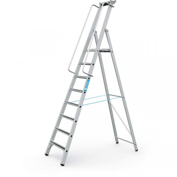 Meistertritt S - Stehleiter 8 Stufen Plattformhöhe 2,07 m, Arbeitshöhe 4,1 m