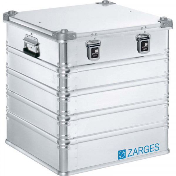 Alu-Kiste K470; 175l, IM: 550x550x580mm umlfd. Dichtung, Edelstahlscharnierband