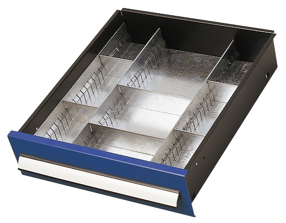 Einteilungsset für Schublade 175 mm Schrank mit Mitteltrennwand.