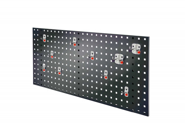 ®ABAX Lochplatten Einsteigerset 1 RAL 7016. 1 x Lochplatte H 450 x B 1000 mm 1 x Werkzeughaltersortiment 10-teilig.