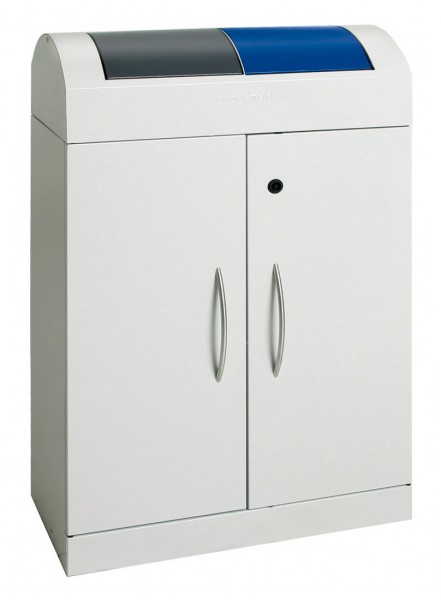 Abfalltrennung TD 2, RAL 7035/RAL 7016, RAL 5010, verz. Innenbehälter, 2x45 Liter