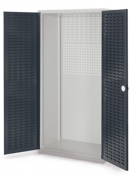®RasterPlan Schubladenschrank Leergehäuse 1950 x 1000 x 600 mm RAL 7035/7016. Modell 20 Schlitzplattentüren.