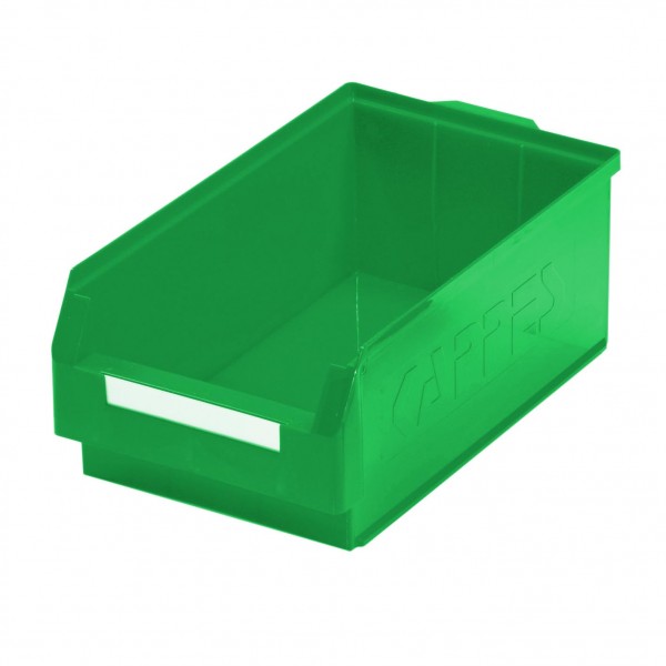 ®RasterPlan Lagersichtkasten Größe 2 Mit großer Griffmulde hinten Grün L 500 mm x B 300 mm x H 200 mm