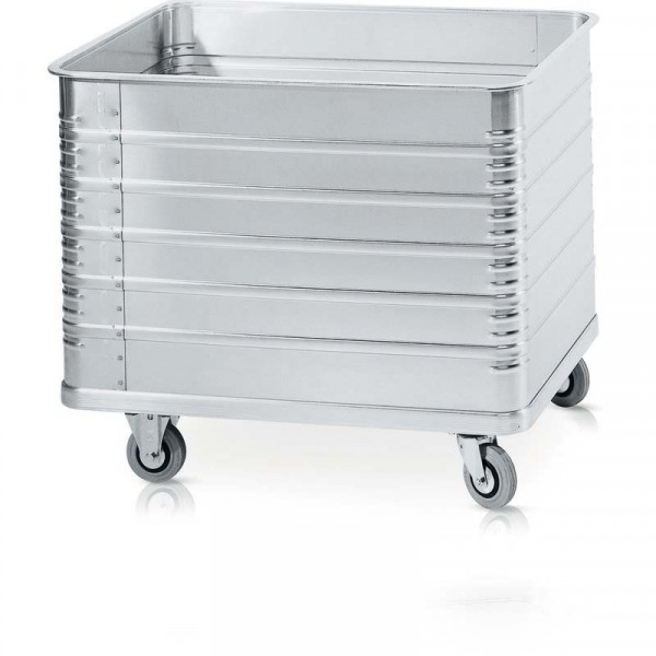 Alu-Wagen W170; 415l; IM: 1000x640x650mm 2 Lenk- und 2 Bockrollen, Ø 125 mm