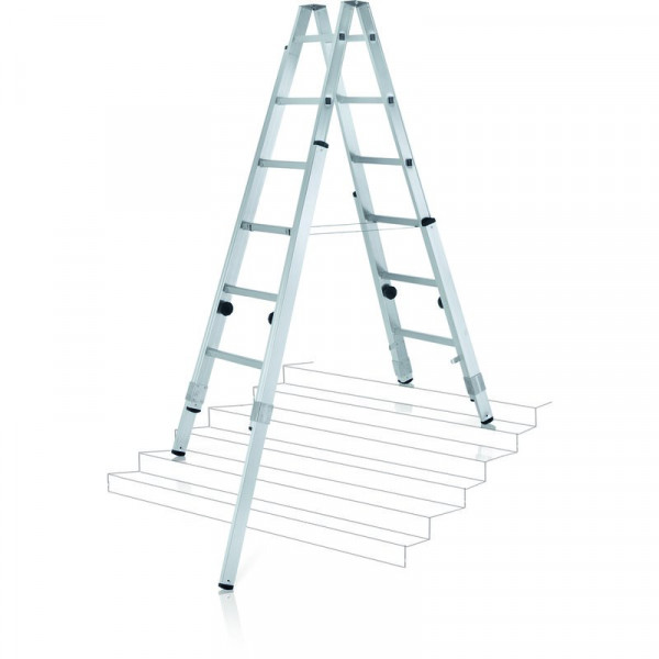 Varioflex B - Stehleiter 2 x 8 Sprossen Leiterlänge eingefahren 2,35 m