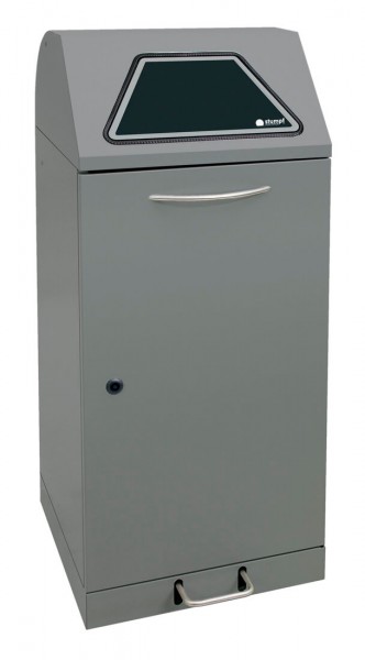 Abfalltrennung Modul-Vario 120, graualu-struktur, ProSlide-System, 120 Liter, Trethebel