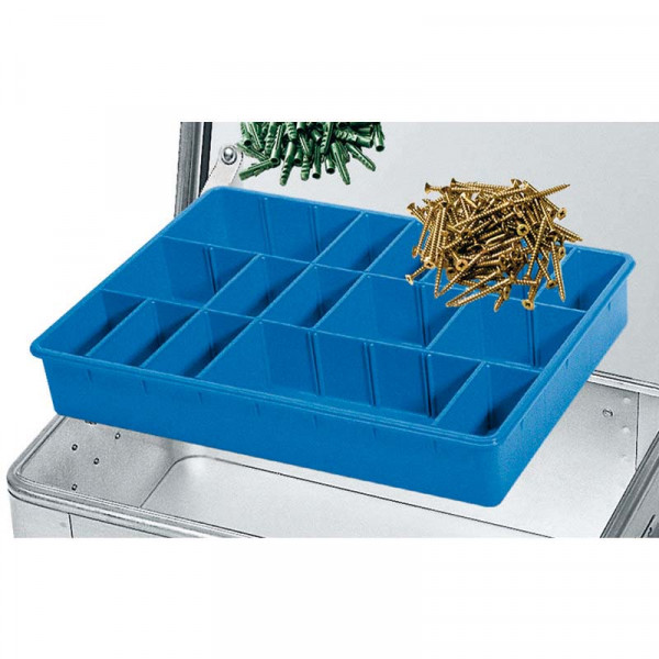 Kleinteilekasten; ca. 430x330x60mm Mit 21 steckbaren Teilern aus PP