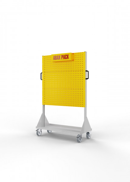 ABAX® Pack Trolley mobil RAL 7035/1023 mit 6 Lochplatten