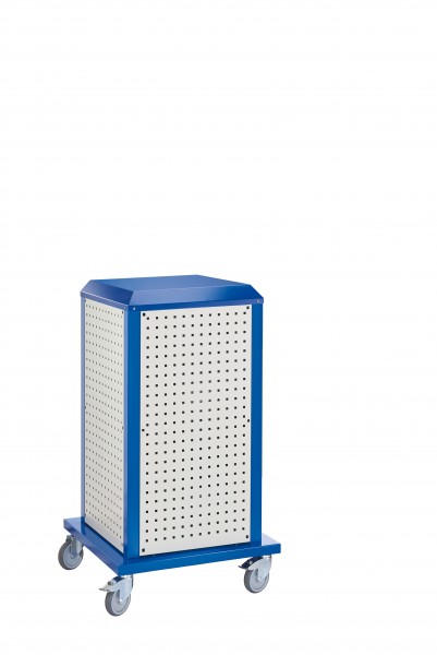 ®RasterPlan ToolTower klein Mod 4 mobil RAL 7035/5010. 4 LP außen klein.