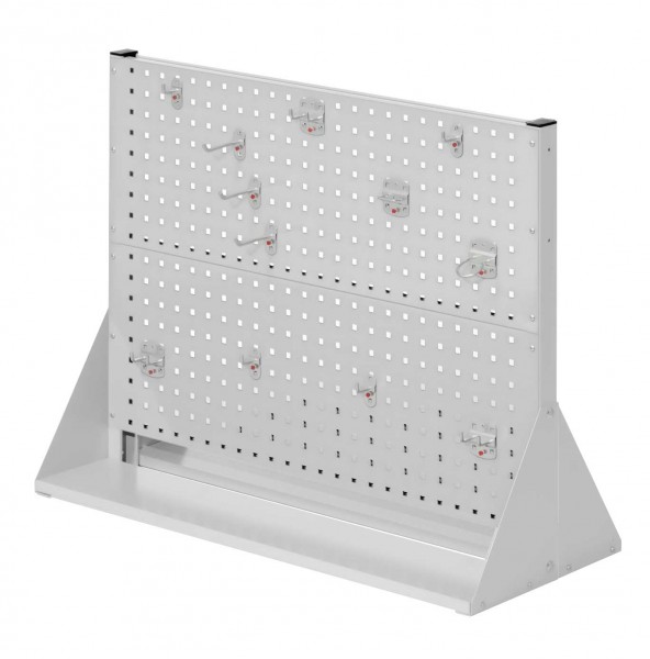 ®RasterPlan Stellwand Gr.2 doppelseitig H760 x B1000 x T430 mm RAL 7035. 1 x Werkzeughaltersortiment 12-teilig.