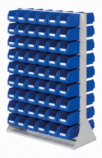 ®RasterPlan Systemeinheit Gr.4 doppelseitig H1450 x B1000 x T430 mm RAL 7035. Modell D 44 inklusiv Lagersichtkasten 108 x Größe 6.