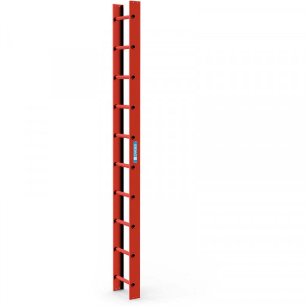 Dachleiter 2,8m Rot beschichtet 10 Sprossen