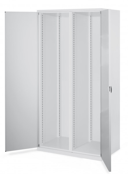 Schwerlastschrank Leergehäuse /Mod 50 1950 x 1000 x 600 mm RAL 7035. Mit Mitteltrennwand Doppelwandtüren