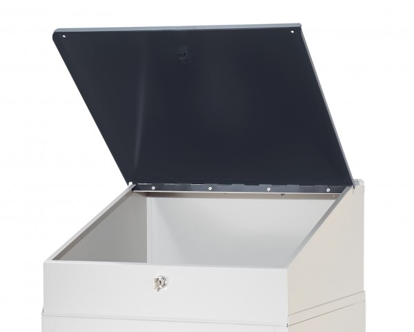 Pultaufsatz für RasterPlan Arbeitsplatzschränke, B 500 x T 500 mm, RAL 7035/7016.