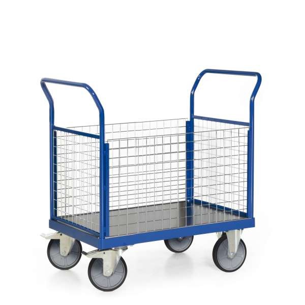 Plattformwagen mit Gitterstirnwand
