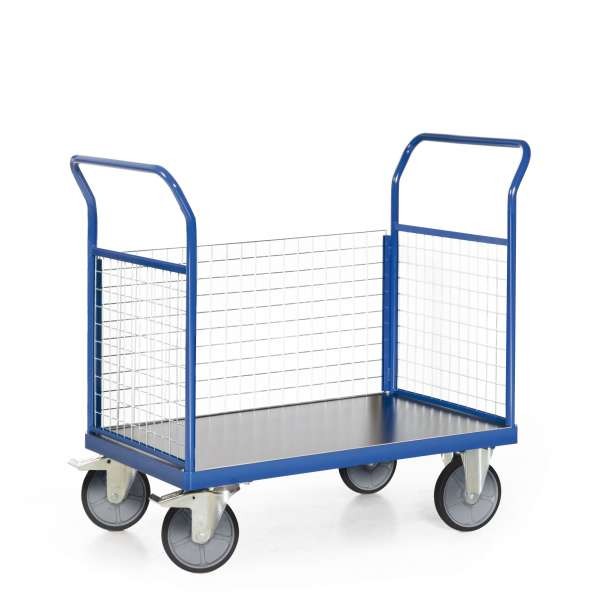 Plattformwagen mit Gitterstirnwand